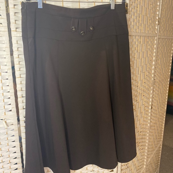Bianca Nygard Petite Brown Skirt with Large Buttons EUC Size 14 - Picture 2 of 6